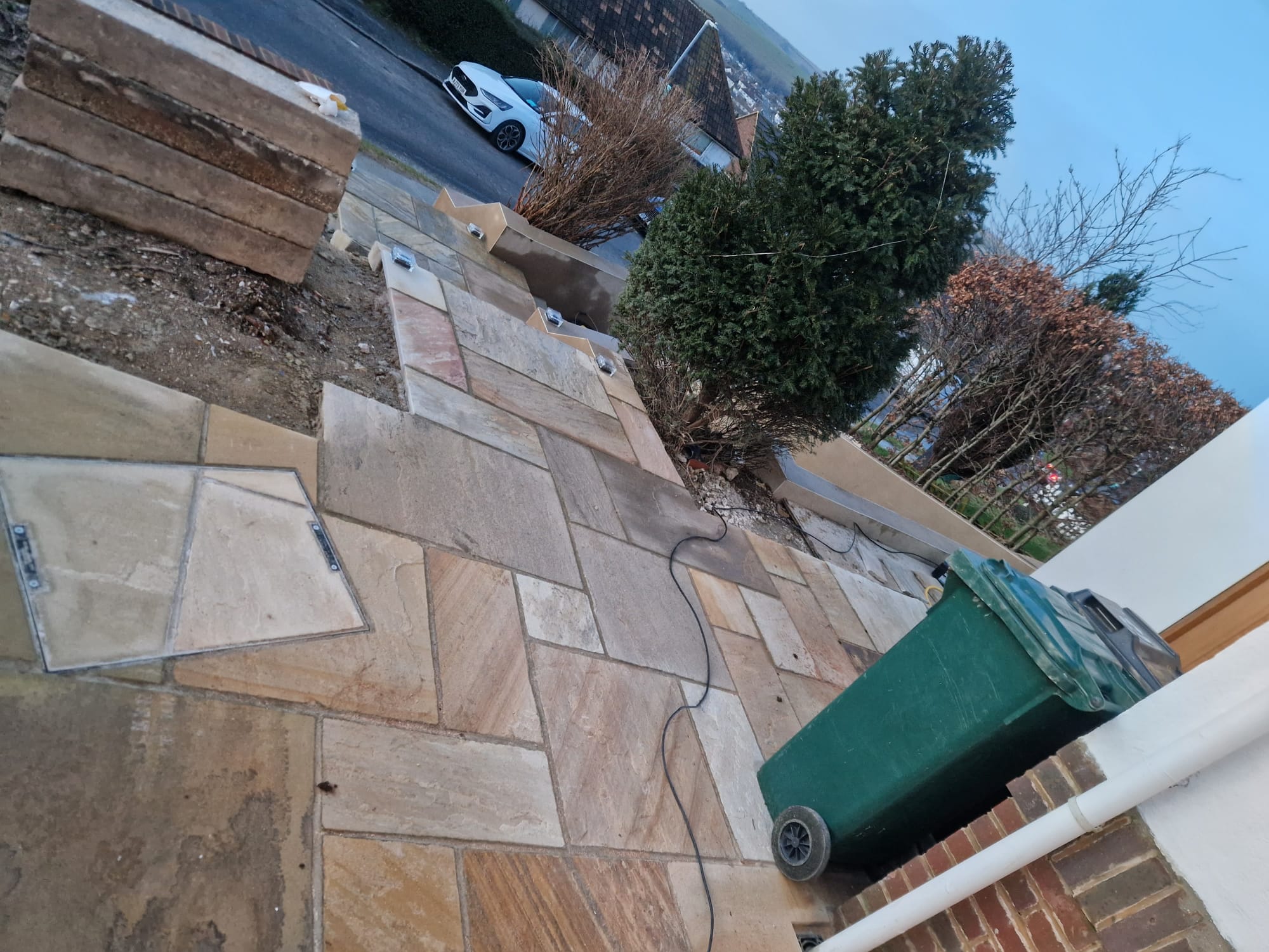Indian sandstone front garden path